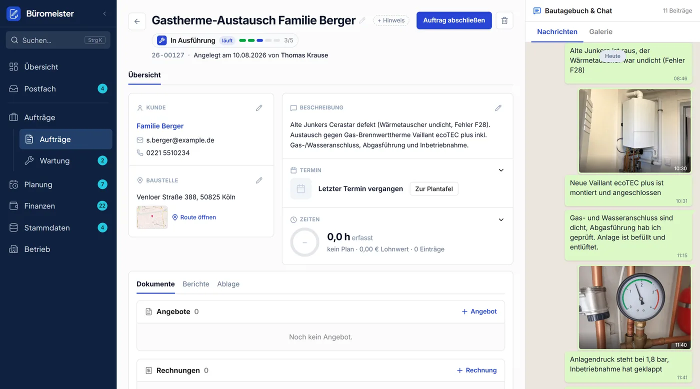 KI-Vorschlag für verbautes Material in der Rechnung
